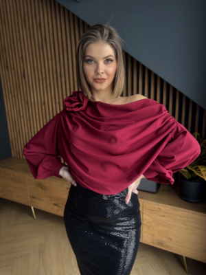 Bluzka rose bordowa