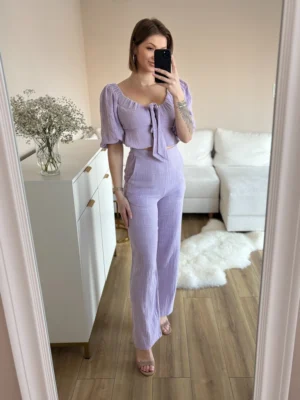 Komplet dwuczęściowy liliowy