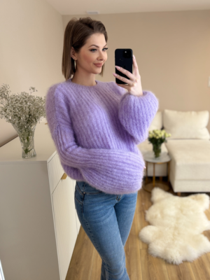 Sweter moher premium liliowy