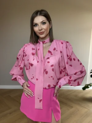 Koszula różowa z printem La Milla