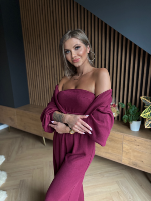 Komplet trzyczęściowy burgund