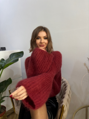 Sweter moher premium głęboki burgund
