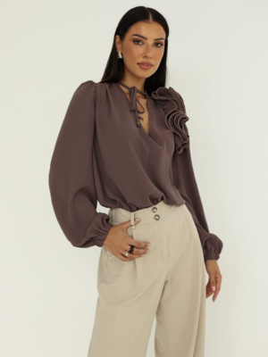 Bluzka damska Rose-brązowa