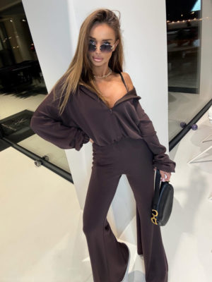 Komplet damski 2w1 czekoladowy