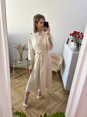 Elegancka sukienka jasny beż